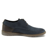 Сини анатомични мъжки обувки, естествена кожа - всекидневни обувки за есента и зимата N 10009251