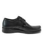 Черни анатомични мъжки обувки, естествена кожа - всекидневни обувки за есента и зимата N 10009256