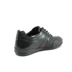 Черни мъжки спортни обувки, естествена кожа - всекидневни обувки за есента и зимата N 10009258
