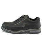 Черни мъжки спортни обувки, естествена кожа - всекидневни обувки за есента и зимата N 10009260