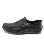 Черни анатомични мъжки обувки, естествена кожа - всекидневни обувки за есента и зимата N 10009318