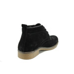 Черни мъжки боти, естествен велур - всекидневни обувки за есента и зимата N 10009376