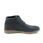 Сини мъжки боти, естествен набук - всекидневни обувки за есента и зимата N 10009415