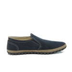 Сини анатомични мъжки обувки, естествена кожа - всекидневни обувки за есента и зимата N 10009511