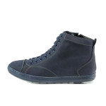 Сини мъжки боти, естествена кожа - всекидневни обувки за есента и зимата N 10009556