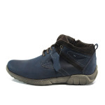 Сини анатомични мъжки боти, естествена кожа - всекидневни обувки за есента и зимата N 10009575