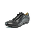 Черни анатомични мъжки обувки, естествена кожа - всекидневни обувки за пролетта и есента N 10009596