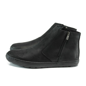 Черни анатомични мъжки боти, естествена кожа - всекидневни обувки за есента и зимата N 10009620