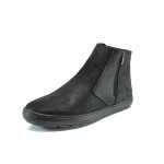Черни анатомични мъжки боти, естествена кожа - всекидневни обувки за есента и зимата N 10009620