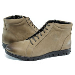 Бежови мъжки боти, естествен набук - всекидневни обувки за есента и зимата N 10009645