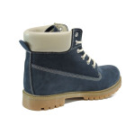 Сини мъжки боти, естествена кожа - ежедневни обувки за есента и зимата N 10009760