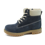 Сини мъжки боти, естествена кожа - ежедневни обувки за есента и зимата N 10009760