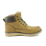 Бежови мъжки боти, здрава еко-кожа - всекидневни обувки за есента и зимата N 10009766