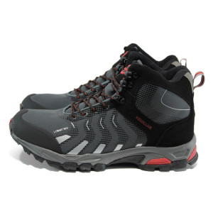 Сиви мъжки боти, здрава еко-кожа - всекидневни обувки за есента и зимата N 10009768