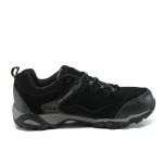 Черни мъжки маратонки, естествена кожа и естествена велурена кожа - спортни обувки за есента и зимата N 10009770
