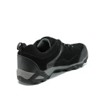 Черни мъжки маратонки, естествена кожа и естествена велурена кожа - спортни обувки за есента и зимата N 10009770