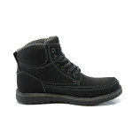 Черни мъжки боти, здрава еко-кожа - всекидневни обувки за есента и зимата N 10009790