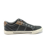 Черни мъжки спортни обувки, здрава еко-кожа - всекидневни обувки за пролетта и есента N 10007857