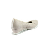 Бежови дамски обувки с мемори пяна, на платформа, здрава еко-кожа - всекидневни обувки за пролетта и есента N 10007858