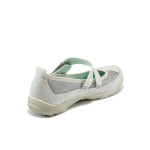 Бели дамски обувки с равна подметка, здрава еко-кожа - всекидневни обувки за пролетта и есента N 10007864
