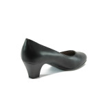 Черни дамски обувки със среден ток, здрава еко-кожа - всекидневни обувки за целогодишно ползване N 10007866