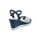 Сини дамски сандали, текстилна материя - всекидневни обувки за лятото N 10007887