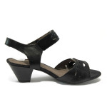 Черни дамски сандали, здрава еко-кожа - всекидневни обувки за лятото N 10007890