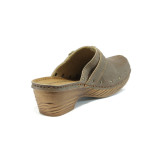 Анатомични тъмнокафяви дамски чехли, здрава еко-кожа - всекидневни обувки за целогодишно ползване N 10007896