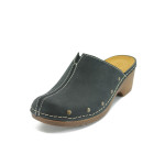 Анатомични черни дамски чехли, здрава еко-кожа - ежедневни обувки за целогодишно ползване N 10007902