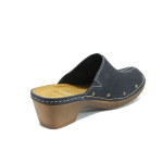 Анатомични сини дамски чехли, здрава еко-кожа - всекидневни обувки за целогодишно ползване N 10008030