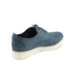 Сини дамски обувки с равна подметка, здрава еко-кожа - всекидневни обувки за пролетта и лятото N 10008000