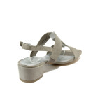 Бежови дамски сандали, качествен еко-велур - елегантни обувки за лятото N 10008022