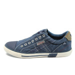 Сини мъжки спортни обувки, текстилна материя - спортни кецове за пролетта и лятото N 10008183