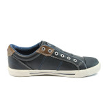 Сини мъжки спортни обувки, здрава еко-кожа - спортни кецове за пролетта и лятото N 10008185