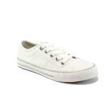 Бели дамски кецове, текстилна материя - всекидневни обувки за пролетта и лятото N 10008188