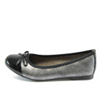 Черни дамски обувки с равна подметка, здрава еко-кожа - всекидневни обувки за пролетта и лятото N 10008189