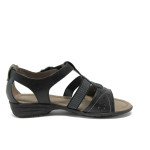 Черни дамски сандали, здрава еко-кожа - всекидневни обувки за пролетта и лятото N 10008234