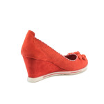 Червени дамски обувки с платформа, качествен еко-велур - всекидневни обувки за пролетта и лятото N 10008269