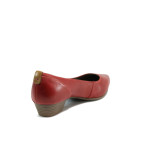 Червени дамски обувки със среден ток, естествена кожа - всекидневни обувки за пролетта и лятото N 10008267