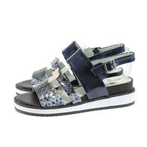 Сини дамски сандали, здрава еко-кожа - всекидневни обувки за лятото N 10008266