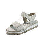 Бели дамски сандали, естествена кожа - всекидневни обувки за пролетта и лятото N 10008312