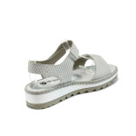Бели дамски сандали, естествена кожа - всекидневни обувки за пролетта и лятото N 10008312