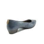 Тъмносини дамски обувки със среден ток, естествена кожа - всекидневни обувки за пролетта и лятото N 10008340