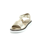 Бежови дамски сандали, здрава еко-кожа - всекидневни обувки за лятото N 10008338