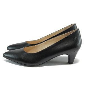 Черни дамски обувки, естествена кожа - всекидневни обувки за лятото N 10008377