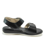Черни ортопедични дамски сандали, естествена кожа - всекидневни обувки за лятото N 10008393