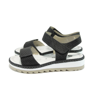 Черни ортопедични дамски сандали, естествена кожа - всекидневни обувки за лятото N 10008434