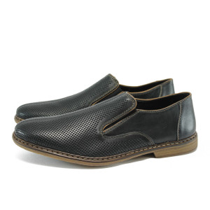 Черни мъжки обувки, естествена кожа - всекидневни обувки за пролетта и лятото N 10008435