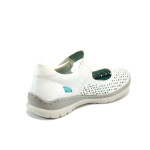 Бели дамски обувки с равна подметка, естествена кожа - всекидневни обувки за пролетта и лятото N 10008455