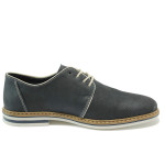 Тъмносини мъжки обувки, естествена кожа - всекидневни обувки за пролетта и лятото N 10008452